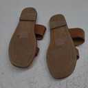 katliu Women's Flat Sandals Two Strap Slide Sandals Open Toe (7, Brown)