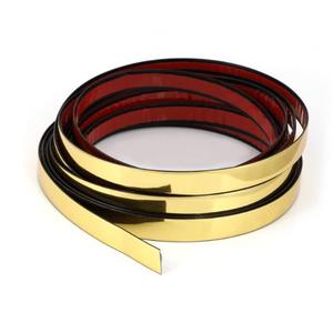 Gold Border Trim Peel and Stick Flexible PVC Wall Molding Trim Tape Self Adhesive Mirror Like Metallic Decorative Trim for Wall, Mirror, Door, Wardrobe (1/4 in X 16.4 FT, Gold)