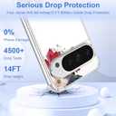 for Google Pixel 9 Pro XL Case+Tempered Glass Screen Protector, Slim Soft TPU & Hard PC,Girls Women Crystal Clear Cute Floral Pattern Shock Absorption Case Cover for Pixel 9 Pro XL (silver Shield Flower Series-Lotus)