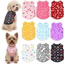 Hillban 9 Pcs Dog Shirts for Small Dogs Female Summer Colorful Sleeveless Dog T Shirts Cute Puppy Tank Top Breathable Pet Vest Stretchy Dogs Clothes for Daily Wear(Chest 15-17" Neck 11" Back 13.5")
