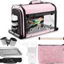 Bird Carrier Bag Bird Travel Cage with Stand, Lightweight Backpack for Parrot, Portable Bird Travel Bag, Pet Transparent Breathable Travel Cage, Pink