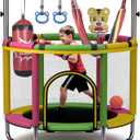 Trampoline for Kids 55inch Toddler Mini Small Trampoline Outdoor Indoor Basketball Hoop, Swing, Gift for Baby, Toddlers & Kids Ages 3-6