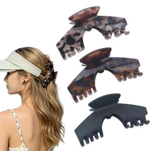 3 Pcs Baseball Hat Claw Clips for Women, Strong Hold Hair Clips for Trucker Caps, Suitable for all Hair Types Including Thick/Fine/Soft Hair