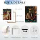 Cheetah Wall Art Set of 3Cool Animal Canvas Poster Prints with Stylish Leopard in Suit and Lounge DcorSafari Animal Artwork Painting for Living Room,Office,Game Room,Bar, Bachelor Pad,Framed16x24in