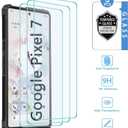 for Google Pixel 7 Case, Case for Google Pixel 7 with 3 Pcs Tempered Glass Screen Protector, Built in Magnetic Ring Kickstand Military-Grade Hard PC TPU Hybrid Shockproof Aromr Cover - Black