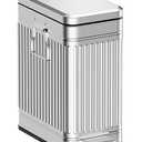 Small Trash Can with Lid Soft Close-10L/2.6 Gal Stainless Steel Outdoor Dog Poop Garbage Can-Metal Waste Bins with Pedal for Bathroom Bedroom Office-Silver