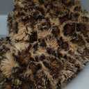 XeGe Faux Fur Leopard Print Bean Bag Chair Cover (No Filler), Fluffy Stuffed Animal Storage Cheetah Bean Bag Home Decor, Furry Fuzzy Big Beanbag Cover for Adults Teens Kids Girls, Anti-slip, Brown (Large(38"x38"x40"))