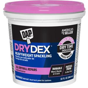 1 qt Dap 12330 DryDex Interior/Exterior Spackling, White (32 FL OZ)