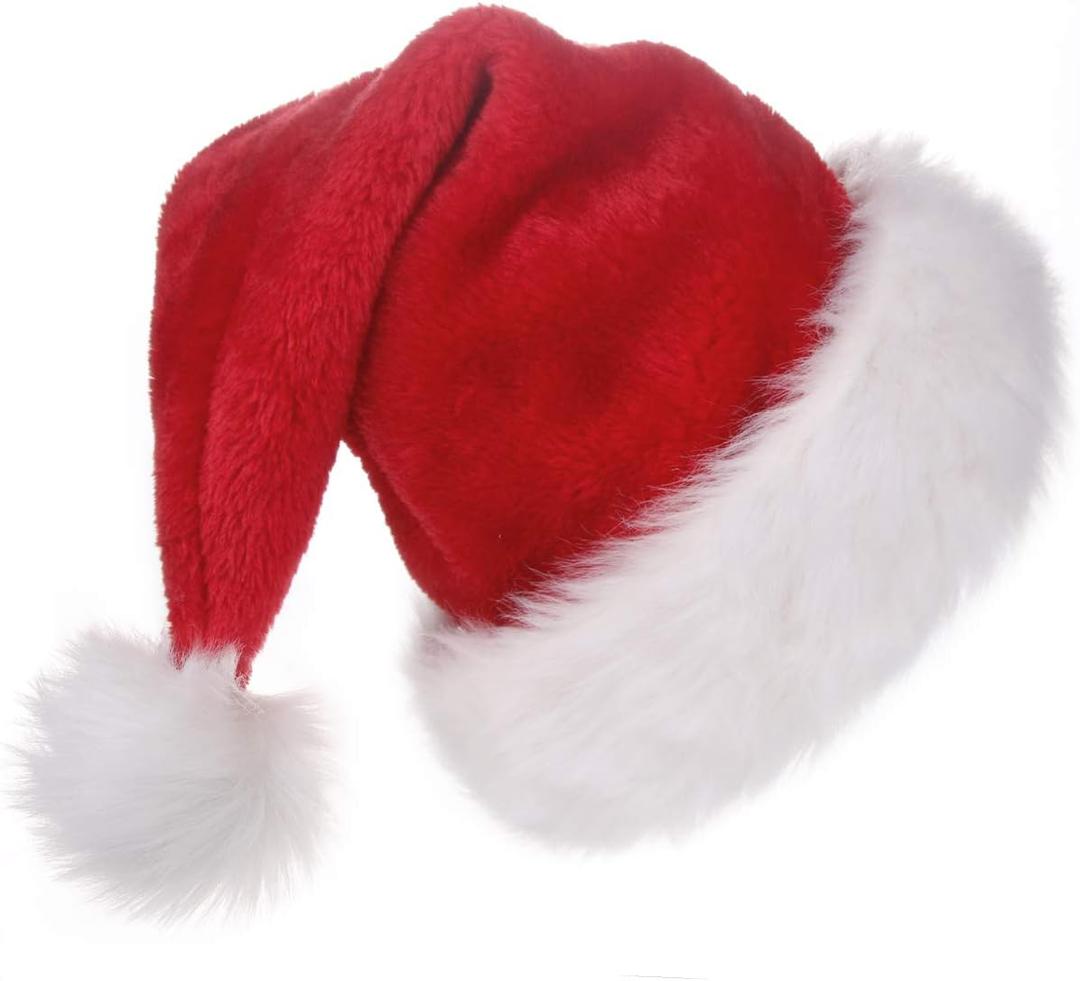 BALORAY Santa Hat for Adults Big Santa Hat Comfort Double Liner Plush Red Velvet