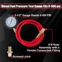 TU-32-20 Compuchek Diesel Fuel Pressure Test Gauge0-300 psi Compatible with Cummins Diesel Engines and Other Diesel Engines with Compuchek Test Ports, for Road Testing(6ft)
