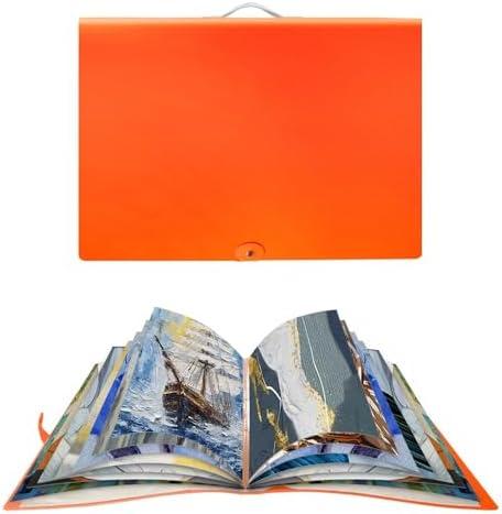 Aozznest Puzzle Storage Folder Space-Saving Storage Puzzle Folder 20 Puzzles Storage Pockets Horizontal Insert Puzzles Storage Folder(Orange)
