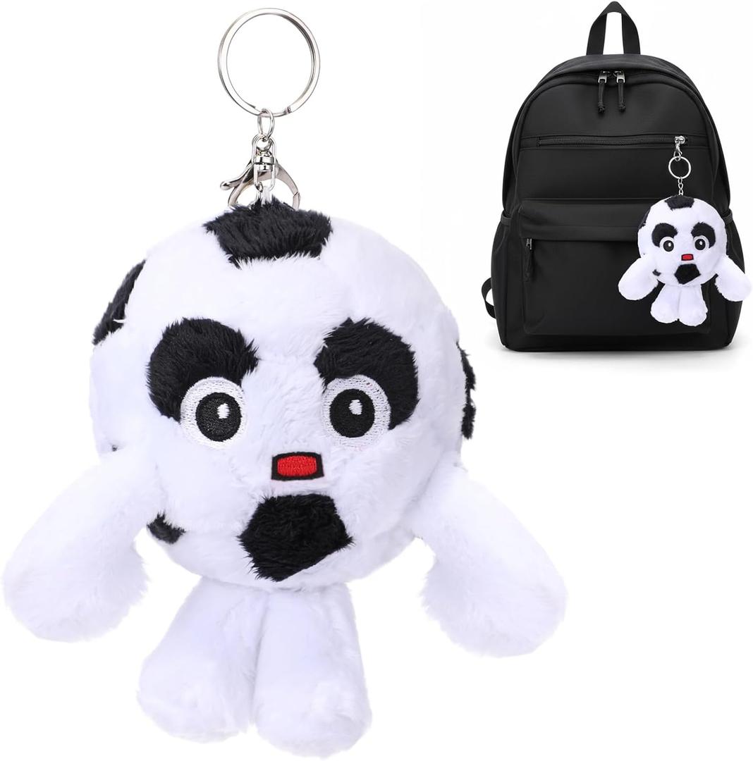 Soccer Plush Keychain Soft Stuffed Keychain Toys Kawaii Backpack Decoration Gift for Girls Boys Soccer Lover