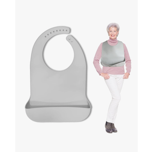 We&Life Silicone Adult Bib for Elderly, Men and Women - Washable With Food Catcher
