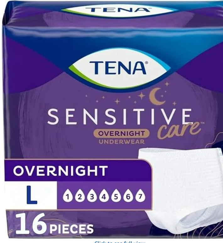 4 Packs Of 16 Tena Sensitive Care Overnight Incontinence Underwear for Women Large. (New Sizing)