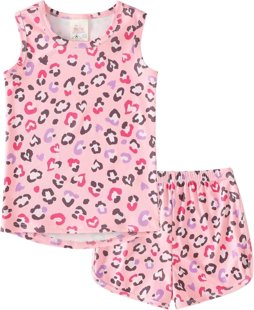 MyFav Big Girls Sleeveless Pajama Sets Cute Panda Polka Dot Sleepwear Loungewear