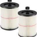 2 Pack 9-17816 Replacement Filter Compatible with Craftsman 9-17816 Wet/Dry Vacuum Cleaner Fit 5 gallon and Larger Vacuum Cleaner