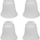 Aspen Creative 23036-4A Transitional Frosted Bell Shape Ceiling Fan Glass Shade.2-1/8"Fitter.Size:4-3/4"D x 4-5/8"H.4Pcs/Pack