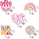 5 Pcs Funny Badge Reel Retractable Name Tag ID Clip Holder Nursing Student RN Pediatric Teacher Funny Office Work Accessories