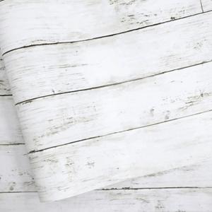 Abyssaly White Gray Wood Paper 35.4 in X 196 in Self-Adhesive Removable Peel and Stick Wallpaper Decorative Wall Covering Vintage Wood Panel Interior Film for Home Decoration