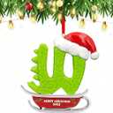 26 Letter Ornaments for Christmas Tree Decoration,Personalized Letters Ornaments, Initial Christmas Ornament, Hanging DIY Letter Xtmas Dinosaur Ornament, Gifts for Family Friends​ (W)