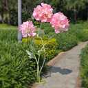 3Pcs Artificial Hydrangea Flowers for Outside, Large Flower Decorations for Birthday Party, Fake Flowers for Garden, Hotel, Office, Home Farmhouse Decor, Wedding, Art Gallery, Store-Pink