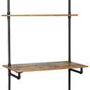 ZIOTHUM Wall Mount Ladder Desk with Shelves, Industrial Bookcase Table, Floating Computer Laptop Desk (36x20x81)