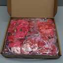 ATTGREAT 210 Pcs Mini Silk Flower Heads Small Fake Rose Daisy Faux Flowers Bulk for Crafts Artificial Loose Fabric Flowers Heads Sunflower Bulk for Wedding Hair Cap Dresses Decorations, Red