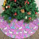 Christmas Cat Tree Skirt Holiday Party Traditional Xmas Tree Mat Ornaments Tree Skirt for Christmas Decoration 36 Inch