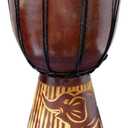 Djembe Drum Carved Bongo African inspired music also a unique gifting idea. Carver Abstract Elephant Giraffe Turtle. (12 Inch, Elephant)