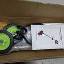 Electric Weed Wacker Battery Powered Weed Eater, 21V Cordless String Trimmer Battery Operated with Wheels & Metal Blades, Lightweight 4 in 1 Grass Trimmer/Brush Cutter/Lawn Edger/Mower for Garden Yard, 35 inches