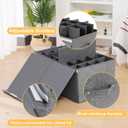 Shoe Storage Organizer for Closet Fits 20 Pairs, Large Shoe Storage Box Bins Containers with Lid and Adjustable Dividers for Shoes, Sneakers and High Heeled, Hard Shell and Stackable (Grey)