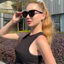 Oversized Polarized Sunglasses for Women Men Classic Trendy Stylish Square Shades UV400 Protection with Case SG521
