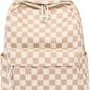 Backpack for Teenagers Girls School Backpack Large Book Bags Elementary School Lightweight Rope Laptop Bag for Girls Women Casual Travel, Checked Cord, L