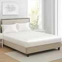 Twin Silk Satin Fitted Sheet, Soft Deep Pocket Single Bottom Bed Sheets Sold Separately, Wrinkle Free, Non- Fading, Breathable, Fully Elasticized(Twin Size, Ivory White)