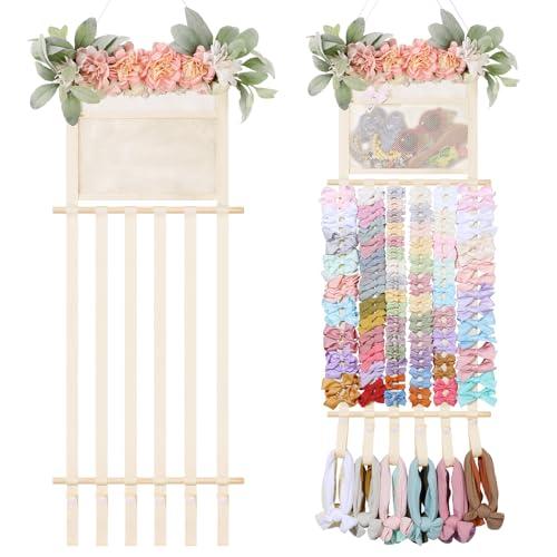 POVETIRE Headband Holder Hair Bows Organizer for Girls, Hair Accessories Display Storage Wall Hanging Decor for Baby Nursery Toddler Girls Room