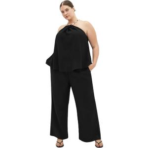 City Chic Women's Plus Size Top - Island Detail (Black)