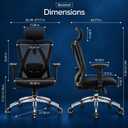 Duramont Ergonomic Office Chair with Rollerblade Wheels, Lumbar Support| High Back Chair with Breathable Mesh | Thick Seat Cushion, 26D x 23.6W x 42H in