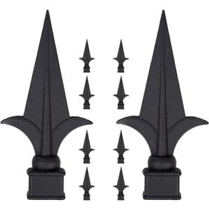 10Pcs Metal Trident Fence Toppers - Fits 1" Square Post Black Fences Finials Fence Caps for Garden Yard Lawn Iron Picket Fences Spire Decoration