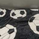 Fun Black and White Soccer Sports Ball Throw Blanket Soft Bed Bedding Warm Cozy Plush Flannel Fleece Blankets Gifts for Kids Boys Teens, Sofa Couch Bedroom Home Decor, 50"x40"