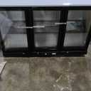 BODEGACOOLER Commercial Bar Cooler With 3 Glass Doors,12 Cu.Ft Counter Height Back Beverage Refrigerator,Display Bar Fridge with LED Lighting,Beverage Cooler for Beer Stainless Steel Top,With Casters