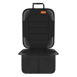 Siivton Car Seat Protector for Child Car Seat,Waterproof Car Seat Cover for Leather and Fabric Seats, 2 Mesh Pockets, Non-Slip Bottom,Thick Padding Cushion (Black) (One Pack)