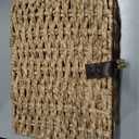 Novabright 2 Pcs Seagrass Storage Basket Box with Lid Decorative Box Storage Basket with Lid Rectangular Woven Shelf Baskets Bins for Table Home Decor Organize, 14.7 x 11 x 5 & 11 x 8 x 4 Inch