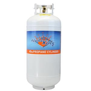 Flame King YSN401b 40 Pound Steel Propane Tank Cylinder with OPD Valve, White