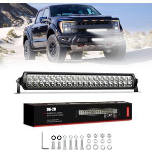 4WDKING LED Light Bar 20 inch IP68&IP69K Waterproof Dual Row Off Road Light Bar with DT Connector 120W Flood and Spot Combo Beam Work Light for Truck Cars ATV UTV Boat