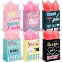 Nezyo 30 Pcs Nurse Gift Bags with 30 Wrapping Tissue Papers Nurses Appreciation Week Gifts Bags Stylish Nurse Appreciation Gifts for Thank Party Memorable Nursing Assistant Graduates Medical (Fresh)
