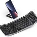 seenda Folding Keyboard with Number Pad, Portable Foldable Bluetooth Keyboard for Travel, Full-Size Rechargeable for Laptop Tablet PC Smartphone Windows iOS Android, Black