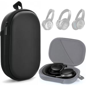Headphones Case for Bose QC45/QC35/QC25/QC15/Ultra Gaming Headset, QC25, PU Hard Shell Travel Carrying Case Bag with Cable Storage for Bose QC45 II, QC35 II Accessories