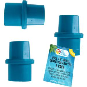 U.S. Pool Supply Pool 1.5" Swivel Connector Adapter, Pack of 3 - Connects to Suction Pool Vacuum Cleaner Hose and Leaf Canisters - Prevents Vacuum Hoses from Kinking and Twisting, Inground Fitting