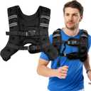 POWER GUIDANCE Weighted Vest for Men & Women with Reflective Stripes,Adjustable Workout Vest for Running, Jogging, Walking & Strength Training, Comfortable Rucking Weight Vest (15lbs)