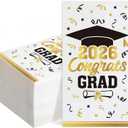 2026 Graduation Party Decorations, 50 Pack Dinner Napkins for Congratulation Party Decor Supplies, Disposable Paper Cocktail Napkins for College High School PhD Nurse Law School Graduations